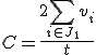 C=\frac{2\sum_{i\in J_1}v_i}{t}