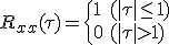 R_{xx}(\tau)=\begin{cases}1&(|\tau|\le 1)\\ 0 &(|\tau|>1)\end{cases}