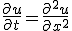 \frac{\partial u}{\partial t} = \frac{\partial^2 u}{\partial x^2}