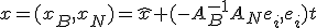 x = (x_B,x_N) = \hat{x} + (-A_{B}^{-1}A_{N}e_{i},e_{i})t