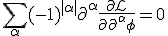 \sum_\alpha (-1)^{|\alpha|}\partial^\alpha \frac{\partial \mathcal L}{\partial \partial^\alpha \phi} = 0