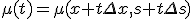 \mu(t) = \mu(x+t\Delta x,s+t\Delta s)