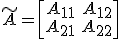 \tilde{A} = \left[\begin{matrix}A_{11}&A_{12}\\A_{21}&A_{22} \end{matrix}\right]