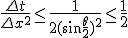 \frac{\Delta t}{\Delta x^2}\leq \frac{1}{2(\sin\frac{\theta}{2})^2}\leq  \frac{1}{2}