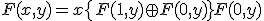 F(x,y) = x \{F(1,y)\oplus F(0,y)\}F(0,y)