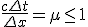 \frac{c\Delta t}{\Delta x} = \mu\leq 1