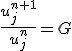 \frac{u_{j}^{n+1}}{u_{j}^{n}} = G