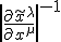 \left| \frac{\partial \tilde{x}^\lambda}{\partial x^{\mu}} \right|^{-1}