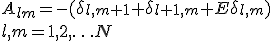 A_{lm}=-(\delta_{l,m+1} + \delta_{l+1,m}+E\delta_{l,m}) \\ l,m=1,2,\ldots N